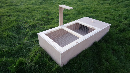 Tortoise Table with mesh lid.