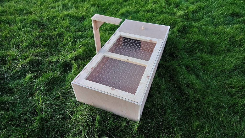 Tortoise Table with mesh lid.