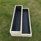 Wide step decking garden planter.