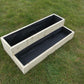 Wide step decking garden planter.
