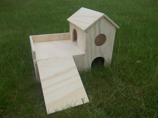 Guinea Pig House Two Tier with Ramp.