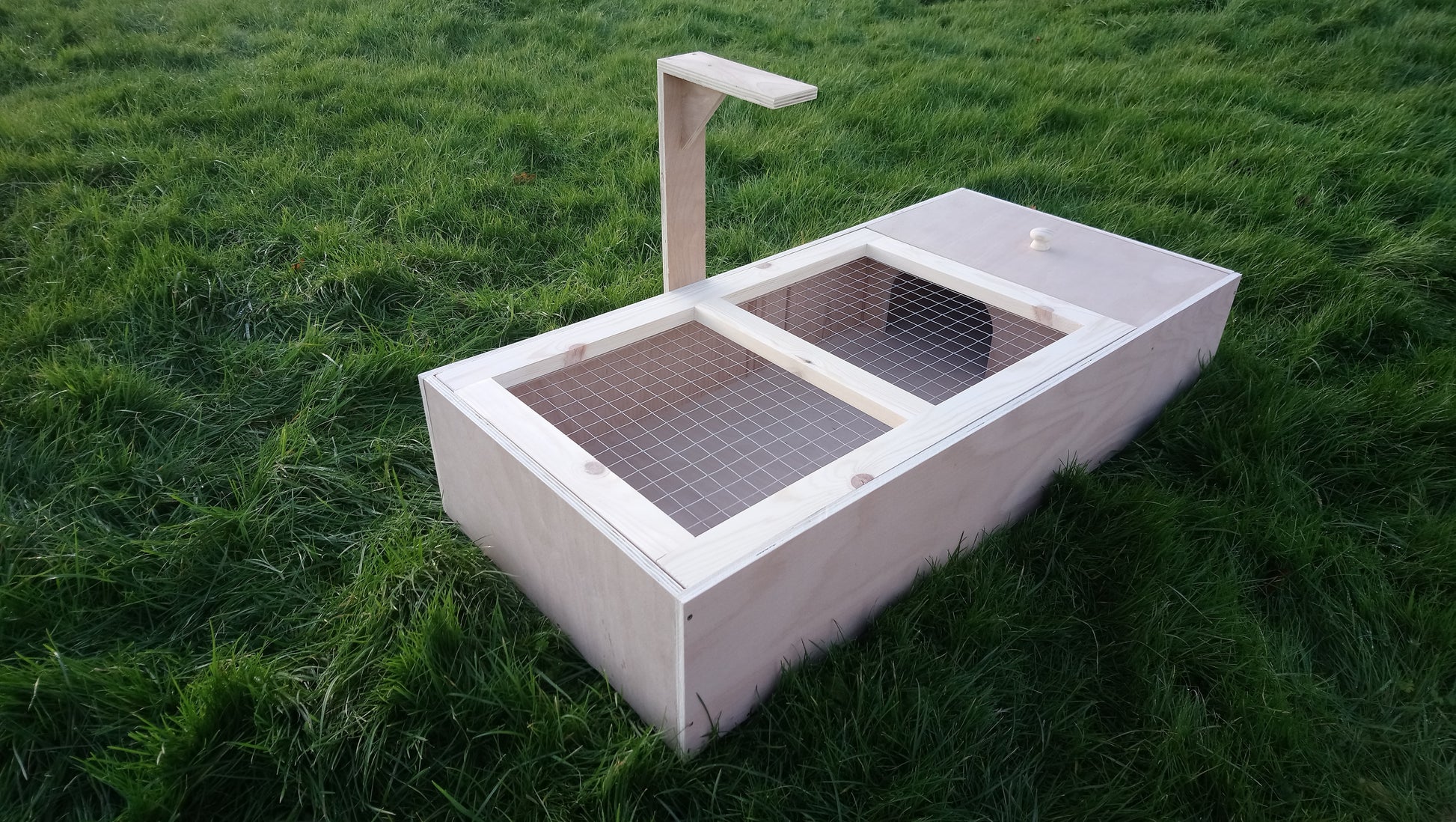 Tortoise Table with mesh lid.
